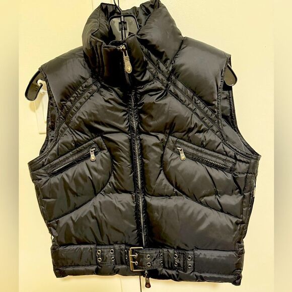 JSX Jet Set Extreme Woman’s Black Down Puffer Moto Black Vest. Size Small (2). - Picture 1 of 9